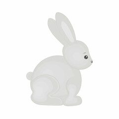 Fototapeta na wymiar gray rabbit isolated on white