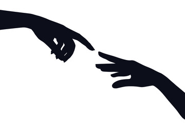 Women's hands, index finger. Vector stock illustration eps10. 