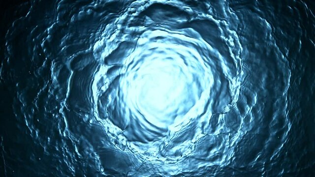 Super slow motion of splashing water twister creating tunnel shape. Filmed on high speed cinema camera, 1000 fps.