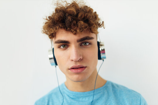 Attractive man music technology entertainment unaltered