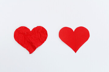 Fototapeta na wymiar Valentine's day, I love you, red heart on a white background
