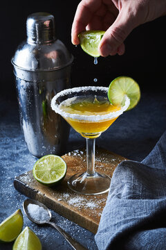 Bartender Making Margarita Cocktail.