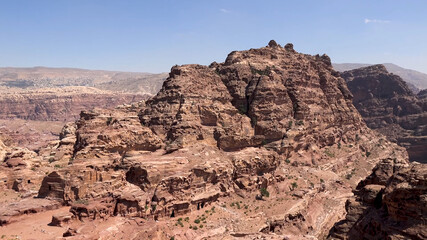 The path of tourists to Ad-Dair is the Nabataean rock temple