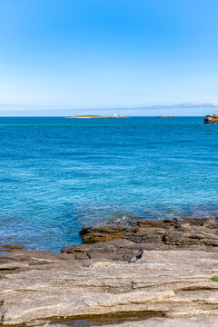 Teignouse lighthouse, in the ocean at the Quiberon peninsula
