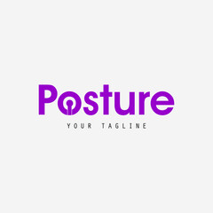 posture word illustration logo design