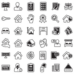 Fototapeta premium Rental Icons. Line With Fill Design. Vector Illustration.