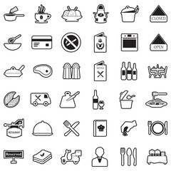 Restaurant Icons. Line With Fill Design. Vector Illustration.