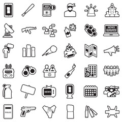Revolution Icons. Line With Fill Design. Vector Illustration.