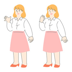 ベーシックな女性　立ち絵　カラー