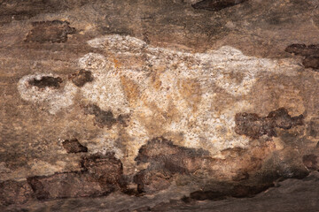 Bhimbetka Rock Shelters, Raisen, Madhya Pradesh, India. Declared a UNESCO World Heritage site in 2003, the shelters contain ancient rock art from the Upper Paleolithic to Medieval times.
