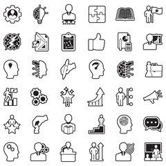 Skill Icons. Line With Fill Design. Vector Illustration.