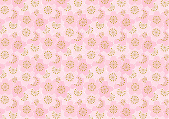 桜の花のシームレスパターン　ピンク