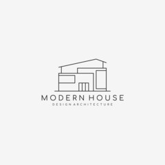 Modern house minimalist logo template. Simple Logo design. Vector illustration.