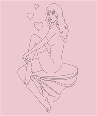 Girl in pink. Valentines Day
