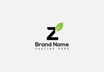 Abstract z letter modern initial lettermarks leaf logo design