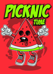 WATERMELON PICKNIC CARTOON
