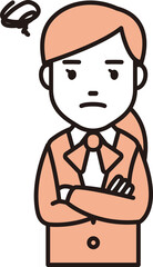 Illustration of a woman in a uniform in trouble