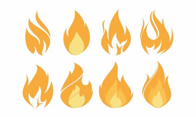 Flame fire set illustration vector design