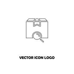Box search vector icon logo