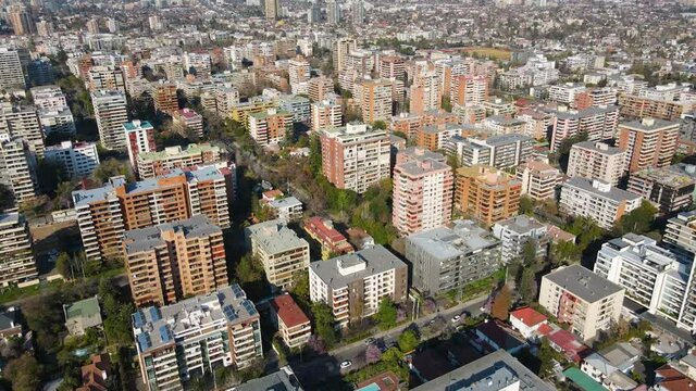Beautiful view from the heights of Providencia, a neighborhood in Santiago de Chile.