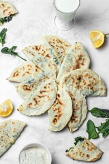 grilled fish with lemon and salad