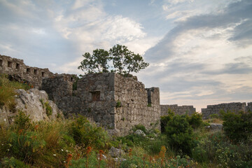 Fototapeta na wymiar Walls of the old fortress Hai Nekhai, Montenegro.
