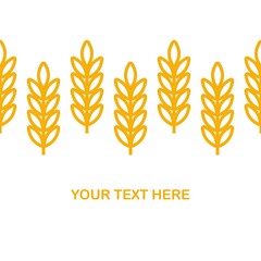 Wheat ears icon vector farm logo template. Line whole grain symbol illustration for organic eco bakery business, agriculture, beer on white background.