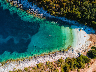 Obraz premium aerial view of wild beach at lefkada island greece