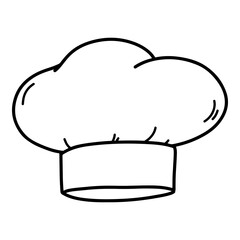 Chef cap. Hand drawn vector illustration, isolated on a white background.