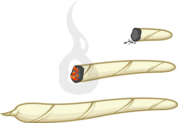 Cartoon Marijuana Joints Or Cigarettes. Vector Hand Drawn Illustration Isolated On Transparent Background - obrazy, fototapety, plakaty