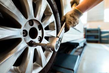 car in repair and service center