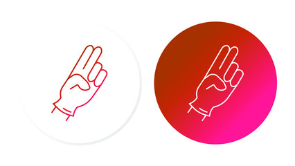 Obraz premium Anoscopy, line icon, hand, two fingers