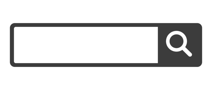 A Search Box With A Black Magnifying Glass. Vector.