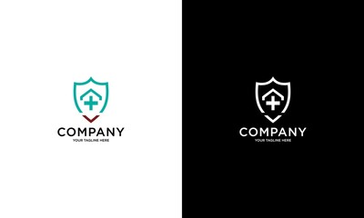 Health Protection With Shield Logo Design Vector Template For Medical Or Insurance Company.