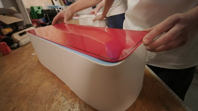Production of advertising signs in the factory