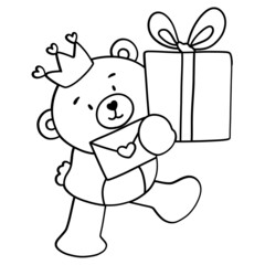 valentine-teddy-bear outline design-SVG illustration for web, wedsite, application, presentation, Graphics design, branding, etc.