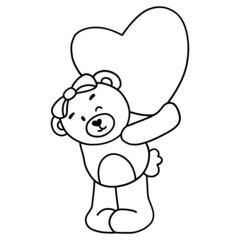 valentine-teddy-bear outline design-SVG illustration for web, wedsite, application, presentation, Graphics design, branding, etc.