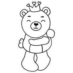 valentine-teddy-bear outline design-SVG illustration for web, wedsite, application, presentation, Graphics design, branding, etc.