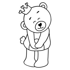 valentine-teddy-bear outline design-SVG illustration for web, wedsite, application, presentation, Graphics design, branding, etc.
