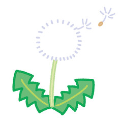 たんぽぽの綿毛のシンプルでかわいいイラスト
