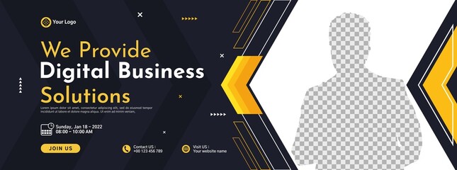 Business conference banner template design for webinar, marketing, online class program, etc