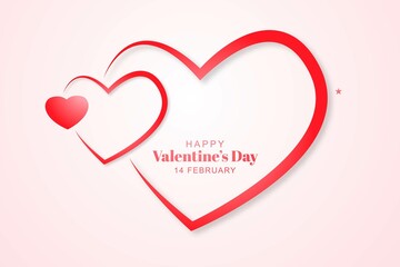 Happy valentines day lovely heart greeting card background