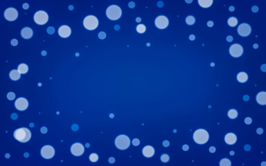 Frame made of defocused lights on a blue background.