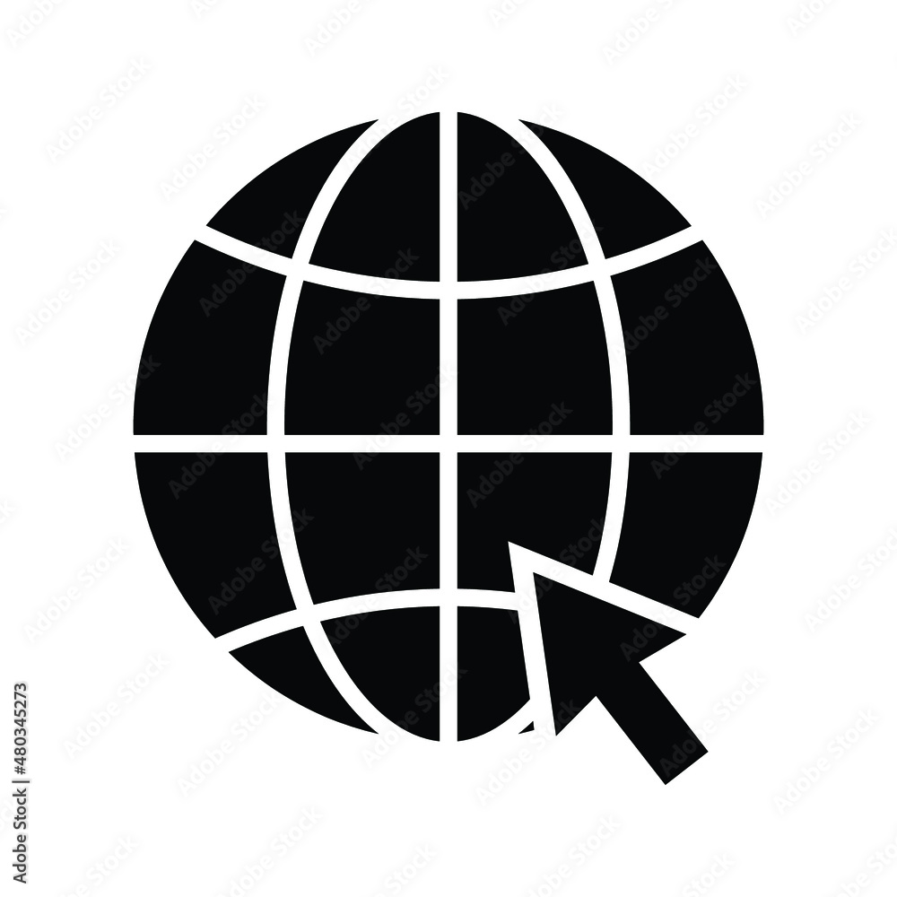 Aufkleber internet - globe icon design template vector on a white background