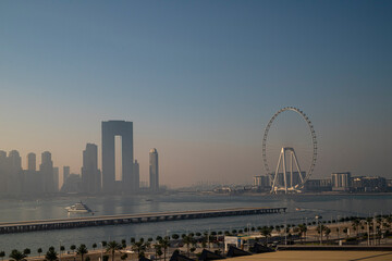 Obraz premium city skyline at dusk Dubai marina