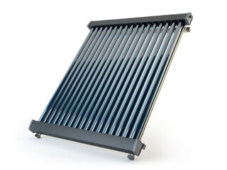 Solar heater collector isolated on white, 3D illustration 