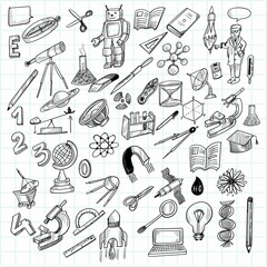 Hand draw doodle sketch icon set design