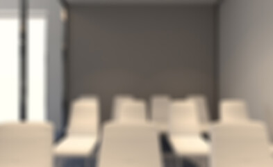 Modern meeting room. 3D rendering.. Abstract blur phototography.
