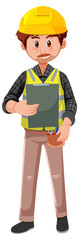 A contractor job cartoon character on white background