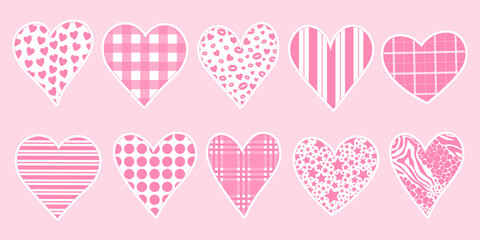 Valentine's abstraction hearts stickers printable
